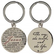 6pk -KEYRING NAMES OF JESUS METAL ROUND - Pack of 6