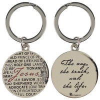 6pk -KEYRING NAMES OF JESUS METAL ROUND - Pack of 6 6pk -KEYRING NAMES OF JESUS METAL ROUND - Pack of 6