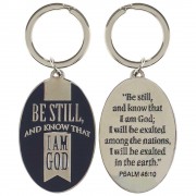 6pk -KEYRING BE STILL AND KNOW METAL - Pack of 6
