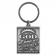 6pk -With God All Things Keyring - Pack of 6