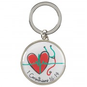 6pk -KEYRING NURSE 1COR.16:14 ZINC AL - Pack of 6