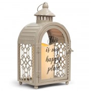 Lantern This My Happy Place Small Grey Lantern This My Happy Place Small Grey