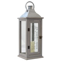 Lantern Serenity Prayer Large Gray