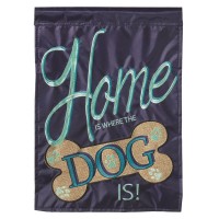 2pk -Flag Home Is Where The Dog Burlap 29x42 - (Pack of 2)