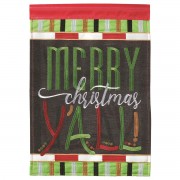 2pk -Flag Merry Christmas Yall Burlap 29x42 - (Pack of 2) 2pk -Flag Merry Christmas Yall Burlap 29x42 - (Pack of 2)