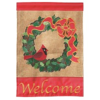 2pk -Flag Welcome Wreath Burlap 29x42 - (Pack of 2)