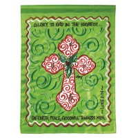 2pk -Flag Cross Glory To God Polyester 29x42 - (Pack of 2)