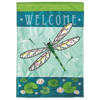 2pk -Flag Welcome Dragonfly Polyester 29x42 - (Pack of 2)