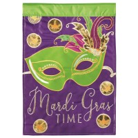 2pk -Flag Mardi Gras Time Polyester 29x42 - (Pack of 2)