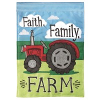 2pk -Flag Tractor Faith Family 29x42 - (Pack of 2)