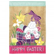 2pk -Flag Happy Easter Burlap Polyester 29x42 - (Pack of 2)