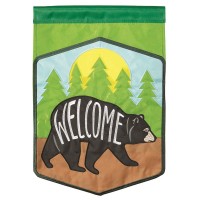 2pk -Flag Welcome Black Bear Polyester 29x42 - (Pack of 2)