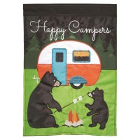 2pk -Flag Camper Bears Polyester 29x42 - (Pack of 2)