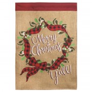 2pk -Flag Christmas Wreath Polyester 29x42 - (Pack of 2)