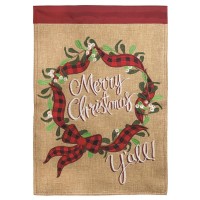 2pk -Flag Christmas Wreath Polyester 29x42 - (Pack of 2)