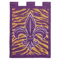 2pk -Flag Fleur-De-Lis Tiger Polyester 29x42 - (Pack of 2)