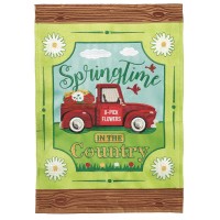 2pk -Flag Springtime In Country Burlap 29x42 - (Pack of 2)