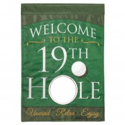 2pk -Flag Welcome 19th Hole Polyester 29x42 - (Pack of 2)