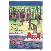 2pk -Flag Cabin A Day At The Lake 29x42 - (Pack of 2) 2pk -Flag Cabin A Day At The Lake 29x42 - (Pack of 2)