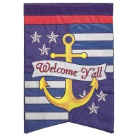 2pk -Flag Anchor Welcome Yall 29x42 - (Pack of 2)