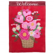 2pk -Flag Heart Flower Basket Burlap 29x42 - (Pack of 2) 2pk -Flag Heart Flower Basket Burlap 29x42 - (Pack of 2)