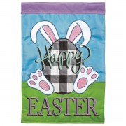 2pk -Flag Happy Easter Plaid Bunny 29x42 - (Pack of 2)