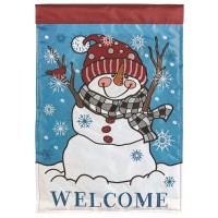 2pk -Flag Snowman Welcome Polyester 29x42 - (Pack of 2)