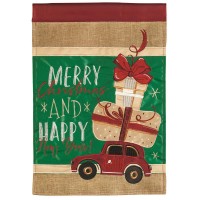 2pk -Flag Car Merry Christmas Polyester 29x42 - (Pack of 2)