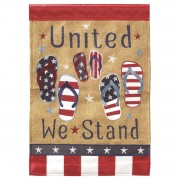 2pk -Flag Patriotic Flip Flops Burlap 29x42 - (Pack of 2)