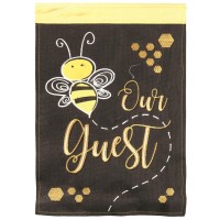 2pk -Flag Bee Our Guest Burlap 29x42 - (Pack of 2)