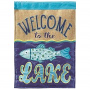 2pk -Flag Welcome To The Lake Polyester 29x42 - (Pack of 2)