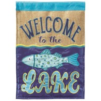 2pk -Flag Welcome To The Lake Polyester 29x42 - (Pack of 2)