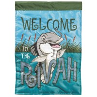 2pk -Flag Welcome To The Rivah Fish 29x42 - (Pack of 2)