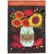 2pk -Flag Fall Mason Jar Sunflower 29x42 - (Pack of 2)