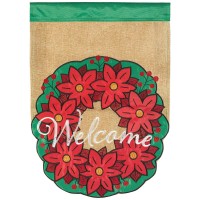 2pk -Flag Welcome Christmas Wreath 29x42 - (Pack of 2)