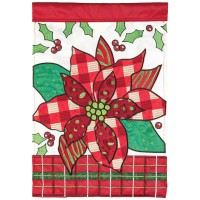 2pk -Flag Poinsettia Polyester 29x42 - (Pack of 2)