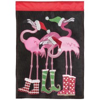 2pk -Flag Christmas Flamingos Boots 29x42 - (Pack of 2)
