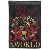 2pk -Flag Joy To The World Burlap 29x42 - (Pack of 2)