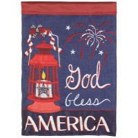 2pk -Flag God Bless America Lantern 29x42 - (Pack of 2)