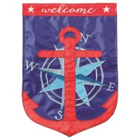 2pk -Flag Welcome Anchor Shaped 29x42 - (Pack of 2)