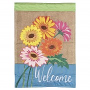 2pk -Flag Welcome Gerbers Burlap 29x42 - (Pack of 2)