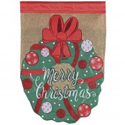 2pk -Flag Wreath Merry Christmas 29x42 - (Pack of 2)