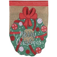 2pk -Flag Wreath Merry Christmas 29x42 - (Pack of 2)