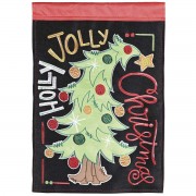 2pk -Flag Tree Holly Jolly Christmas 29x42 - (Pack of 2)