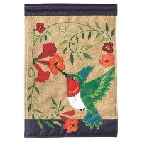 2pk -Flag Hummingbird Burlap Polyester 13x18 - (Pack of 2)