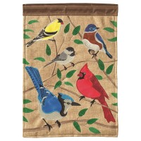 2pk -Flag 5 Songbirds Burlap Polyester 13x18 - (Pack of 2)