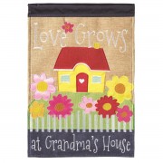 2pk -Flag Grandmas House Burlap 13x18 - (Pack of 2)
