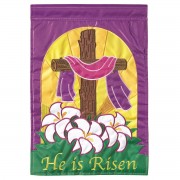 2pk -Flag Easter Cross Risen Polyester 13x18 - (Pack of 2)