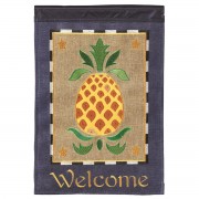 2pk -Flag Pineapple Welcome Burlap 13x18 - (Pack of 2) 2pk -Flag Pineapple Welcome Burlap 13x18 - (Pack of 2)