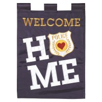 2pk -Flag Police Welcome Polyester 13x18 - (Pack of 2)